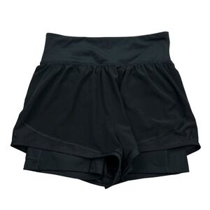 Spanx Get Moving 2 in 1 Shorts Womens Size Medium Black High Rise Activewear‎